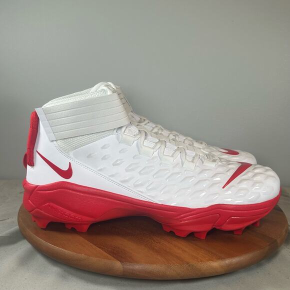 Nike Savage Pro 2 Shark Football Cleats White Red Men’s Size 16 NEW
